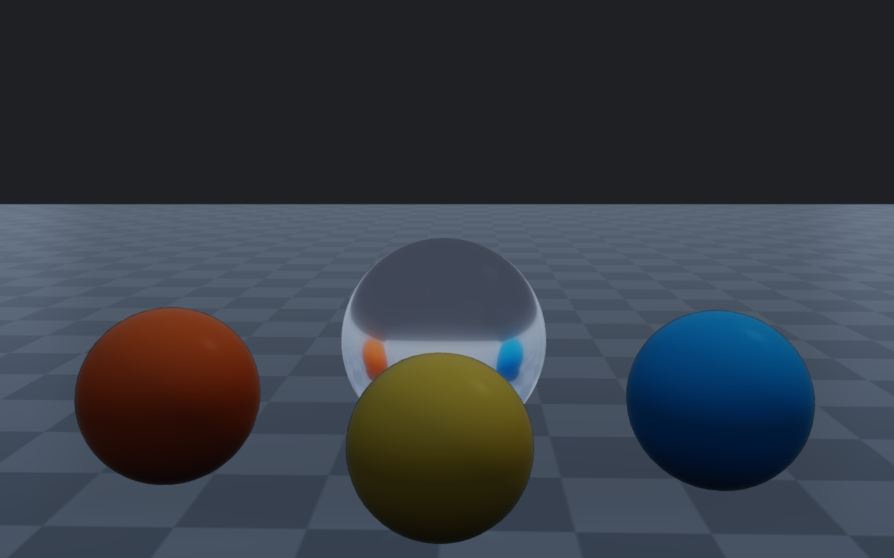 Room with reflection probe applied to glossy surfaces
