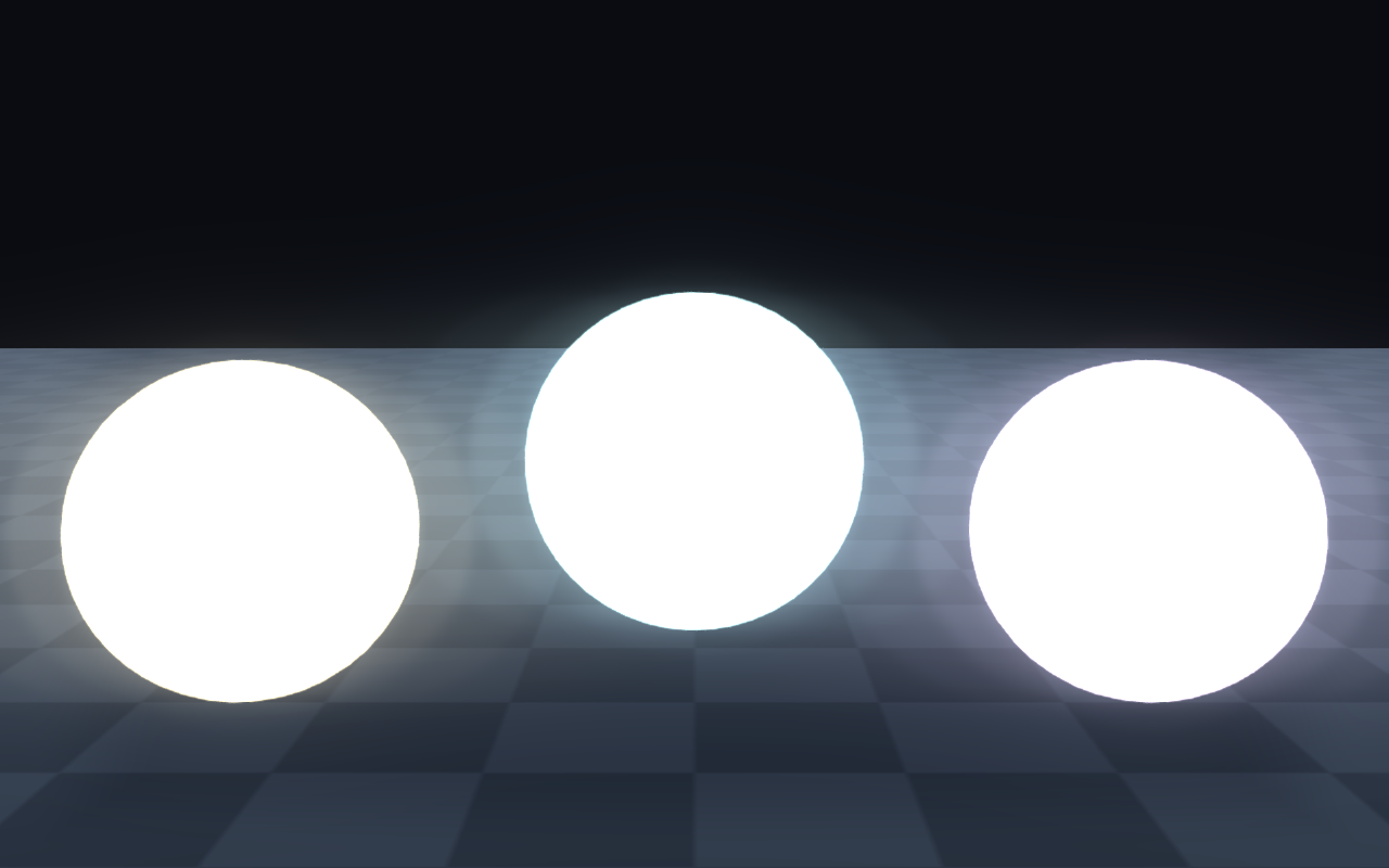 Emissive surfaces blooming above threshold