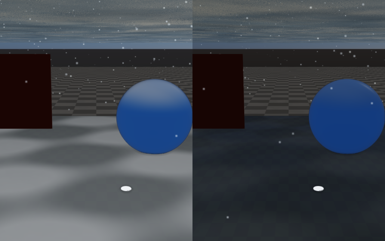 Snow melting between presets