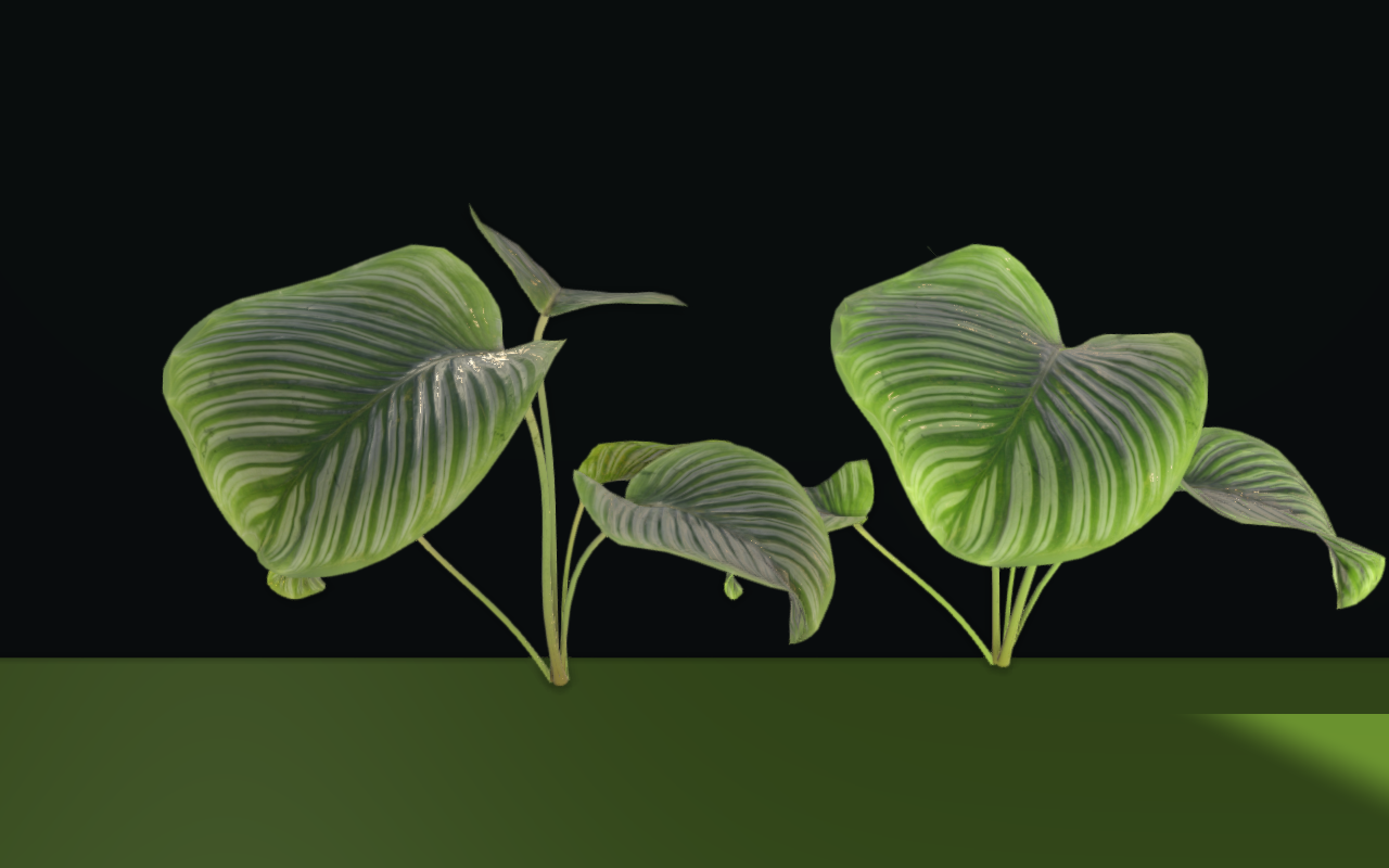 Authored foliage from a Poly Haven scene