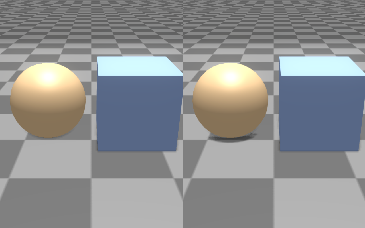 Short-range raymarched contact shadows
