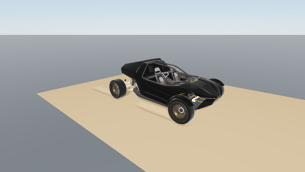 The off-road buggy driving across deformable soil